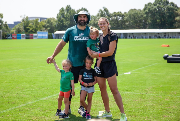 Kylie Kelce with her daughters and husband